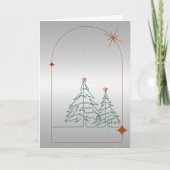 Cartes Pour Fêtes Annuelles Arbre de Noël simple en blanc (Devant)