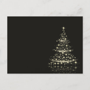 Cartes Pour Fêtes Annuelles Arbre de Noël simple et élégant à la nuit