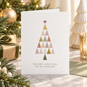 Cartes Pour Fêtes Annuelles Arbre de Noël Simple Moderne Minimaliste en Or Ros