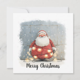 Cartes Pour Fêtes Annuelles Arbre de Noël Simple Rétro Vintage Père Noël