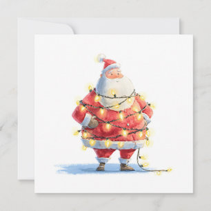 Cartes Pour Fêtes Annuelles Arbre de Noël simple vintage rétro Père Noël