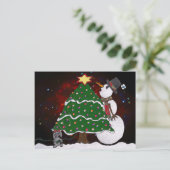 Cartes Pour Fêtes Annuelles Arbre de Noël Snowman Surprise Art Imprimer (Debout devant)