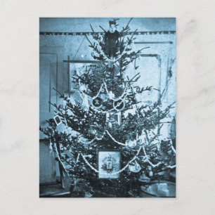 Cartes Pour Fêtes Annuelles Arbre de Noël Stereoview des années 1800 vintage