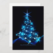 Cartes Pour Fêtes Annuelles arbre de Noël stylisé SlipperyJoe bleu brillant s (Devant / Derrière)
