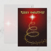 Cartes Pour Fêtes Annuelles Arbre de Noël sur le Arrière - plan rouge vif (Devant / Derrière)