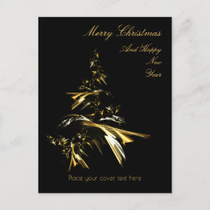 Cartes Pour Fêtes Annuelles Arbre de Noël sur Noir 001