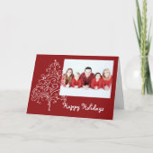 Cartes Pour Fêtes Annuelles Arbre de Noël sur Red Happy Holidays (Devant)