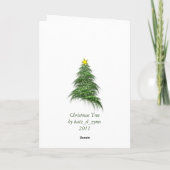 Cartes Pour Fêtes Annuelles Arbre de Noël sur Rouge Vert et Blanc Plaid (Dos)