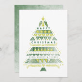 Cartes Pour Fêtes Annuelles Arbre de Noël texturé (Devant / Derrière)