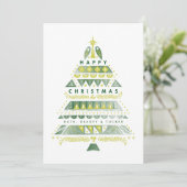 Cartes Pour Fêtes Annuelles Arbre de Noël texturé (Debout devant)