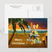 Cartes Pour Fêtes Annuelles Arbre de Noël tropical Kayak (Devant / Derrière)