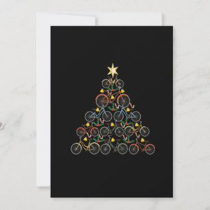 Cartes Pour Fêtes Annuelles Arbre de Noël vélo drôle de cycliste motard Noël