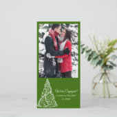 Cartes Pour Fêtes Annuelles Arbre de Noël vert Engagement d'hiver (Debout devant)