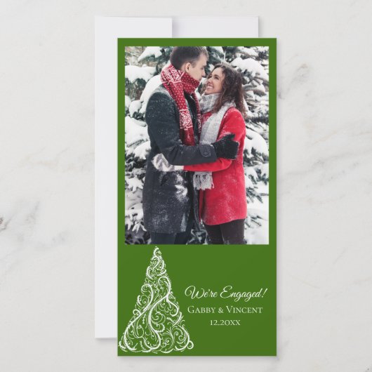 Cartes Pour Fêtes Annuelles Arbre de Noël vert Engagement d'hiver (Devant)