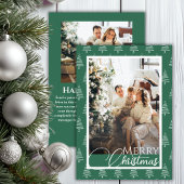 Cartes Pour Fêtes Annuelles Arbre de Noël vert et blanc Photo Motif