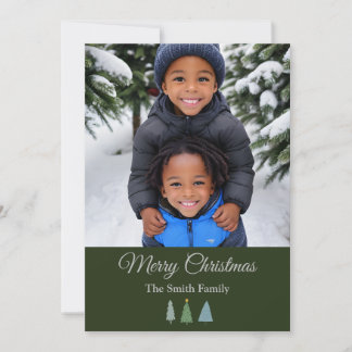 Cartes Pour Fêtes Annuelles Arbre de Noël vert photo personnalisée