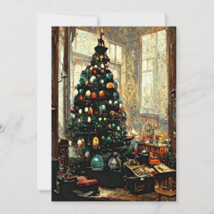 Cartes Pour Fêtes Annuelles Arbre de Noël victorien à l'ancienne