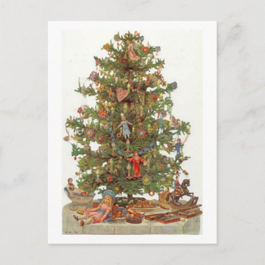 Cartes Pour Fêtes Annuelles Arbre de Noël Vintage (Devant)
