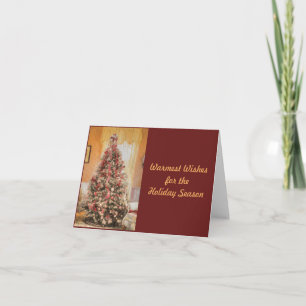 Cartes Pour Fêtes Annuelles Arbre de Noël Vintage en Crimson classique Trim ro