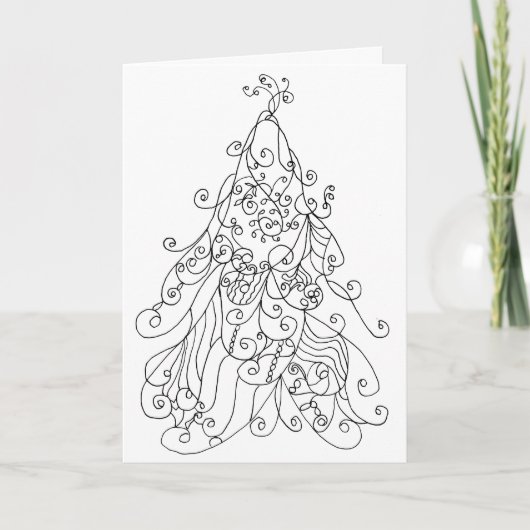 Cartes Pour Fêtes Annuelles Arbre de Noël Whimsical (Devant)