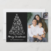 Cartes Pour Fêtes Annuelles Arbre de Noël Whimsical Bows Black Photo (Devant)