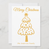 Cartes Pour Fêtes Annuelles Arbre de Noël Whimsical Jaune (Devant)