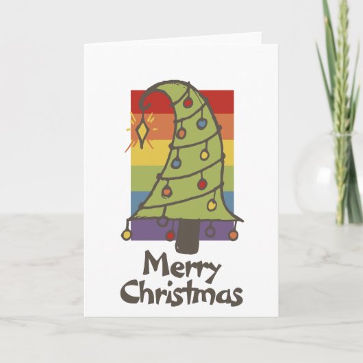 Cartes Pour Fêtes Annuelles Arbre de Noël Whimsical Rainbow Pride (Devant)