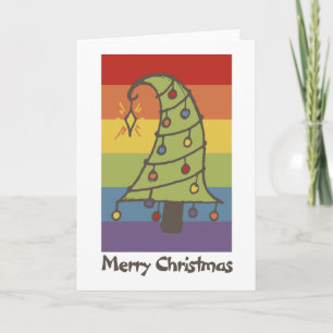 Cartes Pour Fêtes Annuelles Arbre de Noël Whimsical Rainbow Pride