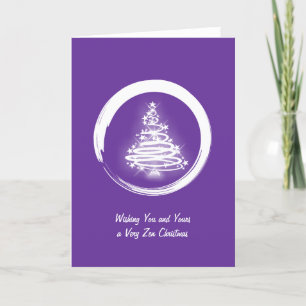 Cartes Pour Fêtes Annuelles Arbre de Noël Zen Blanc