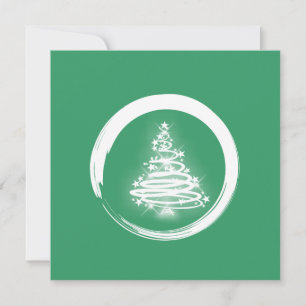 Cartes Pour Fêtes Annuelles Arbre de Noël Zen Blanc
