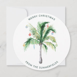 Cartes Pour Fêtes Annuelles Arbre de palmier festif Noël de famille moderne