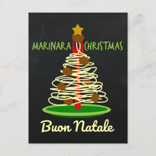Cartes Pour Fêtes Annuelles Arbre de spaghetti de Buon Natale de Noël de