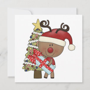 Cartes Pour Fêtes Annuelles Arbre de vacances de renne de Rudy