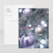 Cartes Pour Fêtes Annuelles Arbre de vacances en argent (Devant / Derrière)