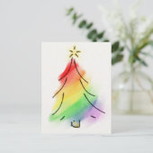 Cartes Pour Fêtes Annuelles Arbre de vacances Rainbow (Debout devant)