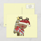 Cartes Pour Fêtes Annuelles Arbre de vacances Rudy Reindeer (Devant / Derrière)