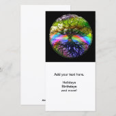 Cartes Pour Fêtes Annuelles Arbre de vie avec Rainbow Heart (Devant / Derrière)