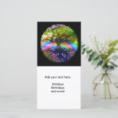 Cartes Pour Fêtes Annuelles Arbre de vie avec Rainbow Heart (Debout devant)