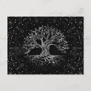 Cartes Pour Fêtes Annuelles Arbre de vie Dessin noir et blanc