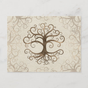 Cartes Pour Fêtes Annuelles Arbre de vie Pastel Gold sur toile