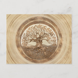 Cartes Pour Fêtes Annuelles Arbre de vie - Yggdrasil Pastel Gold