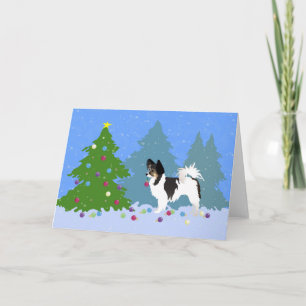 Cartes Pour Fêtes Annuelles Arbre décorant le Chihuahua ou le Papillon aux che