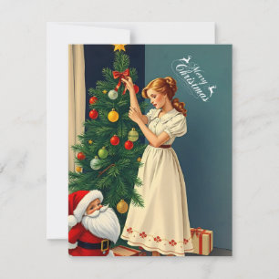 Cartes Pour Fêtes Annuelles Arbre décoratif vintage de Noël