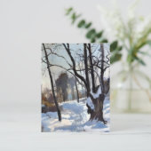 Cartes Pour Fêtes Annuelles Arbre D'Hiver En Huiles (Debout devant)