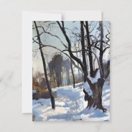 Cartes Pour Fêtes Annuelles Arbre D'Hiver En Huiles (Devant)