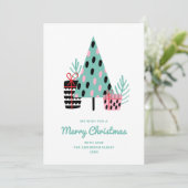 Cartes Pour Fêtes Annuelles Arbre d'hiver moderne mignon | Joyeux voeux Noël (Debout devant)