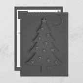 Cartes Pour Fêtes Annuelles Arbre d'ombre de Noël (Devant / Derrière)