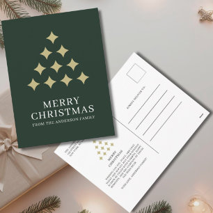 Cartes Pour Fêtes Annuelles Arbre étoile simple vert Joyeux Noël