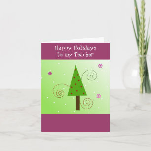 Cartes Pour Fêtes Annuelles Arbre Fantaisiste pour mon Enseignant