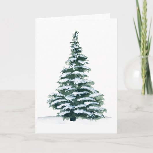 Cartes Pour Fêtes Annuelles Arbre forestier de Noël hiver (Devant)